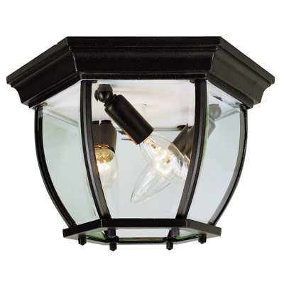 Trans Globe Lighting 4906 BK 3 Light Flush-mount in Black
